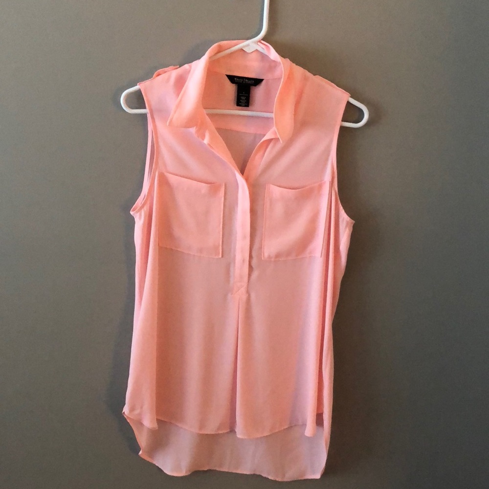 WHBM Pink flowy tank blouse